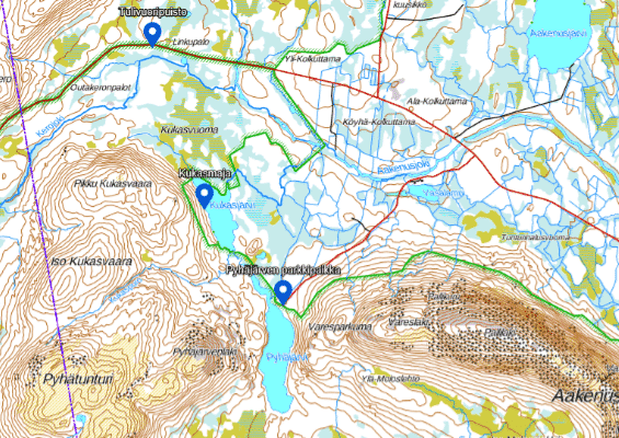 Kukasjärven kartta • Helsingin Seudun Lapinkävijät